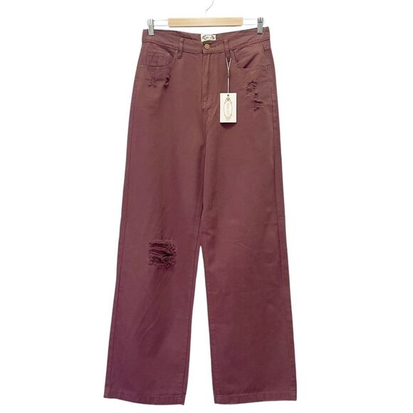 NWT Joyfolie Mia Joy Addy High Rise Wide Leg Jeans in Raisin Women’s Size 29 | 8 - Picture 2 of 14